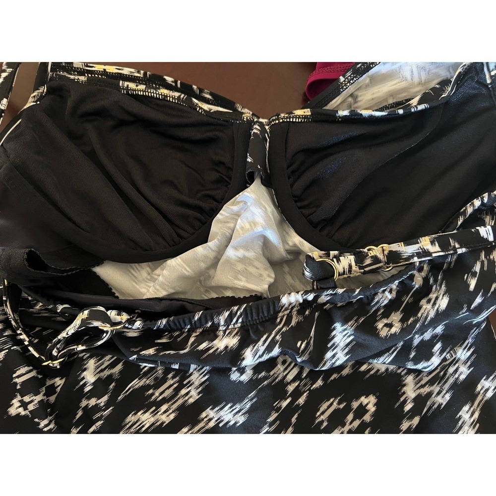 Miraclesuit Love Knot Tankini Top Black White gold Underwire bikini resortwear - Picture 10 of 10